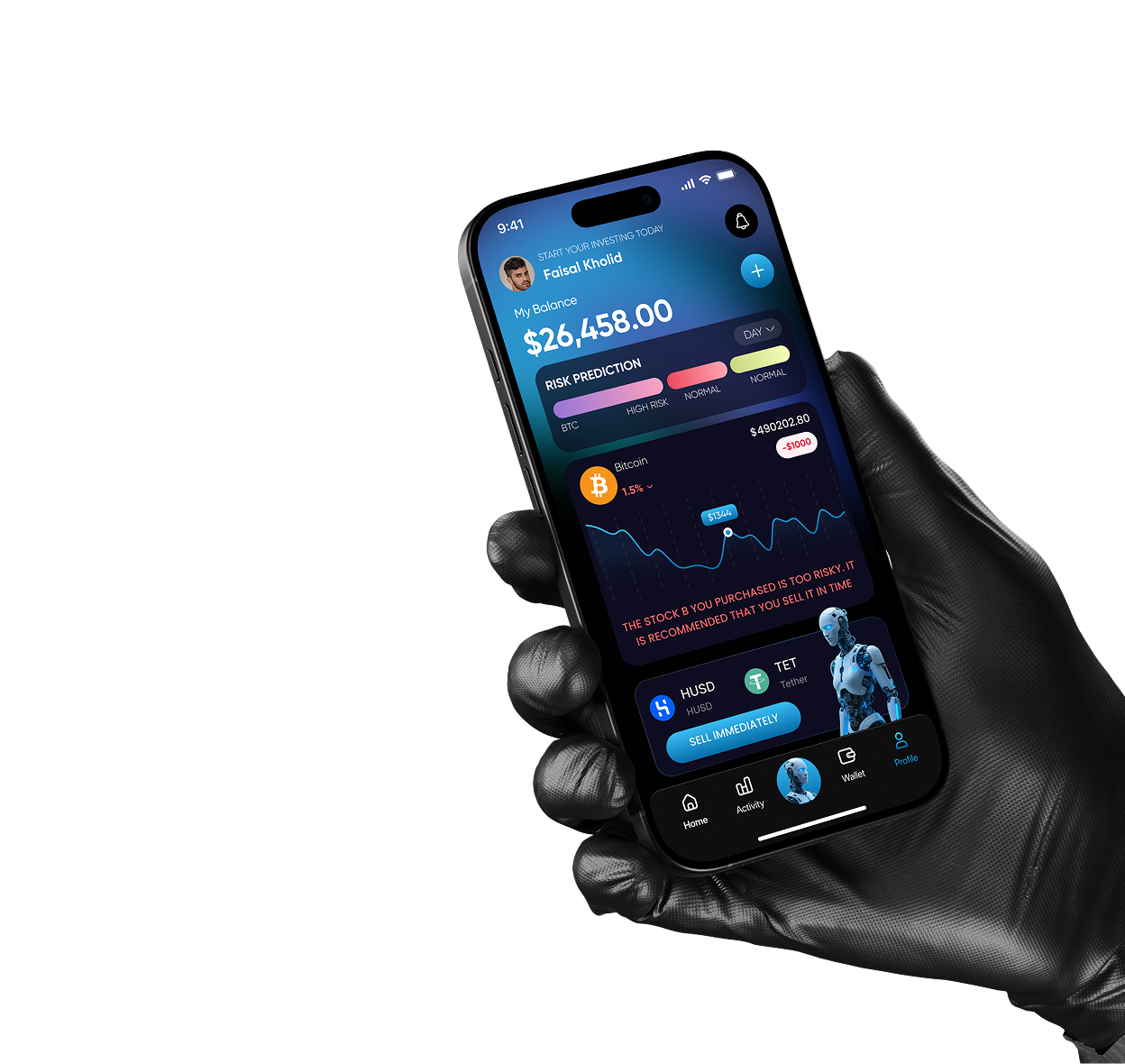 Hand holding phone
